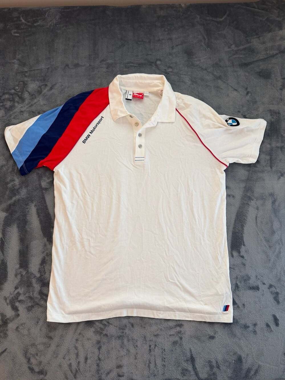 Puma BMW Motorsport White Polo Shirt Size L